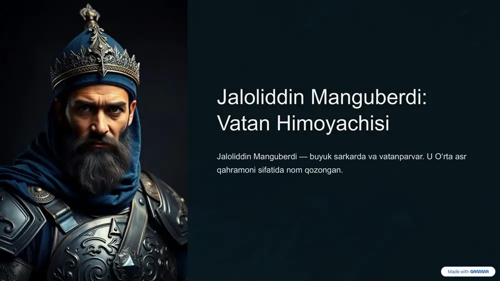 jaloliddin manguberdi: vatan himoyachisi — PPTX