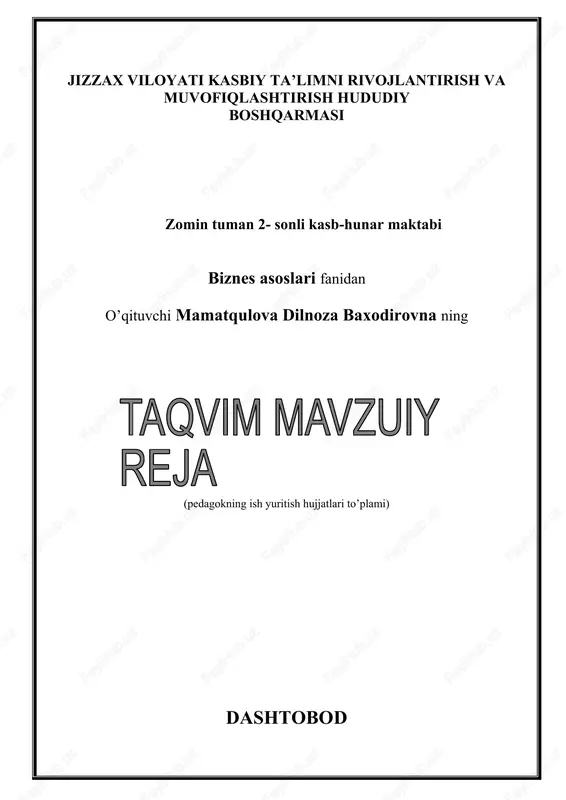 biznes asoslari — DOCX