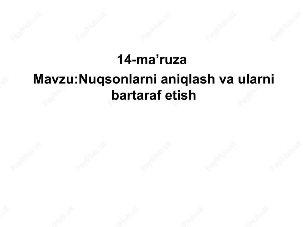 kiyim nuqsonlarni aniqlash va ularni bartaraf etish — PPT