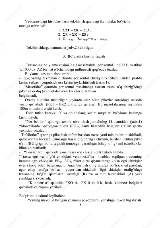 bo'ylama kesim tuzish — PDF