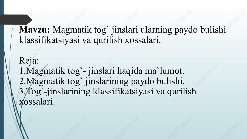 magmatik togʻjinslari — PPTX