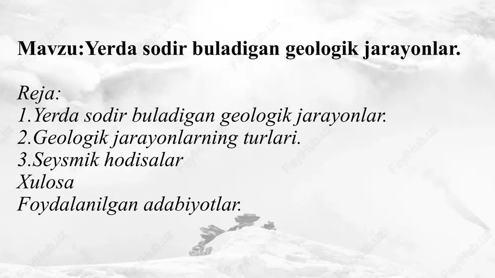 yerdasodir buladigan geologik jarayonlar — PPTX