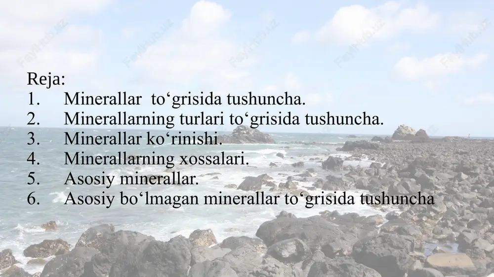 minerallar — PPTX