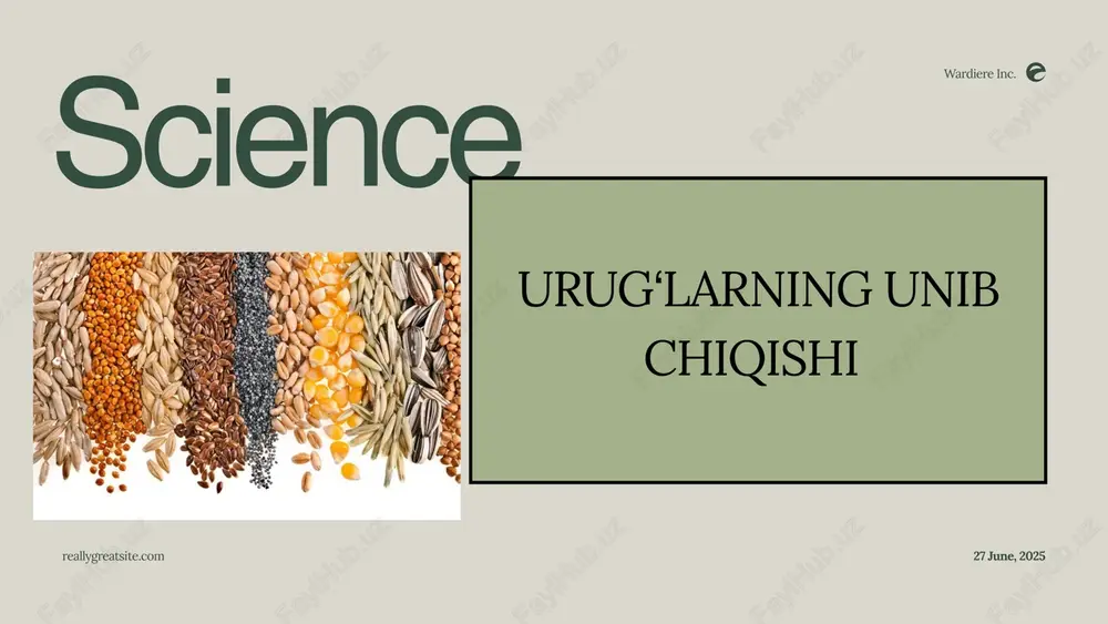 urugʻlarning unib chiqishi — PPTX