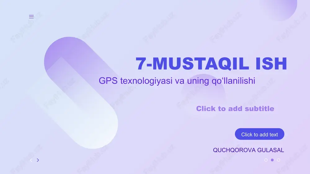 gps texnologiyasi va uning qo‘llanilishi — PPTX