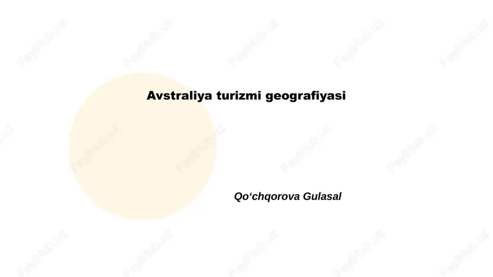 avstraliya turizmi geografiyasi — PPTX