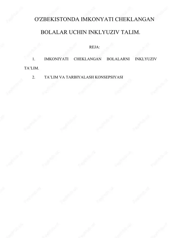 inklyuziv ta’lim va tarbiya — DOCX
