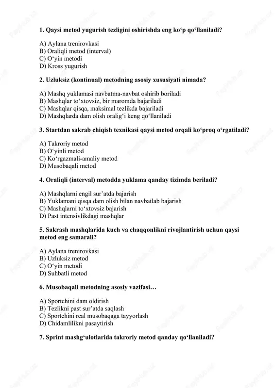 yengil atletika tekhnalari — DOCX