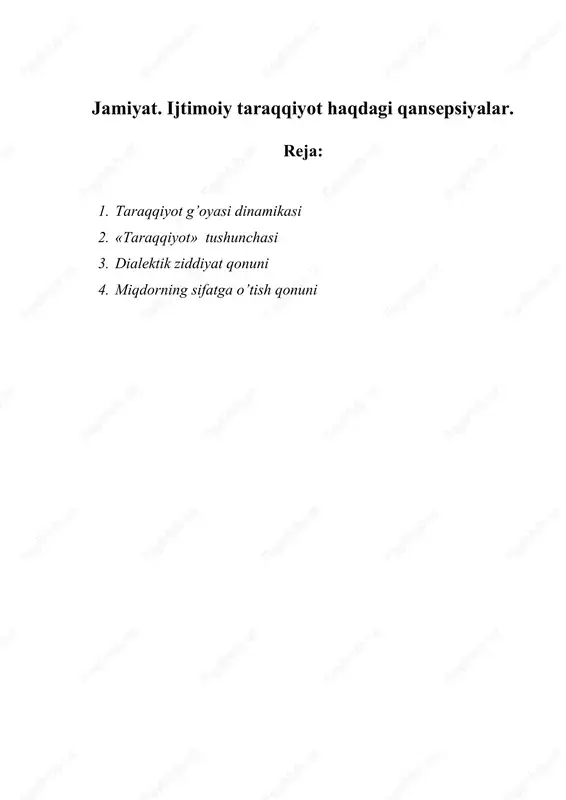 taraqqiyot g’oyasi dinamikasi — DOCX