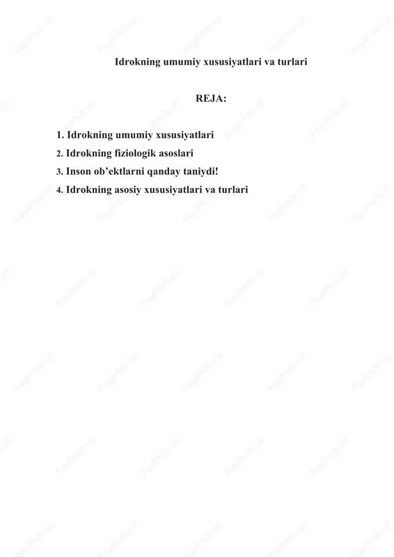 idrokning umumiy xususiyatlari va turlari — DOCX