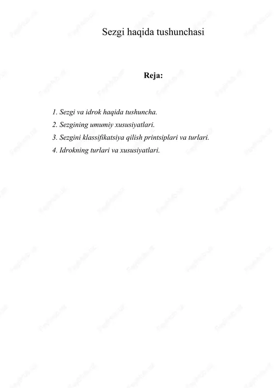sezgi haqida tushunchasi — DOC