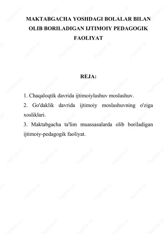 ijtimoiy pedagogik faoliyat — DOCX