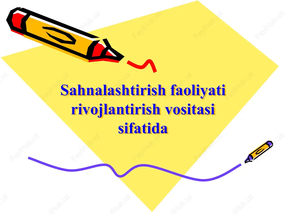 maktabgacha ta’lim tashkilotida sahnalashtirish faoliyati — PPTX