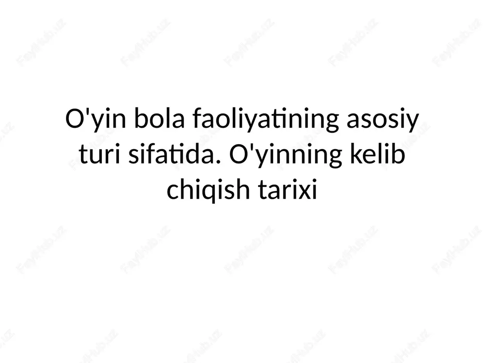 o'yinlar — PPTX