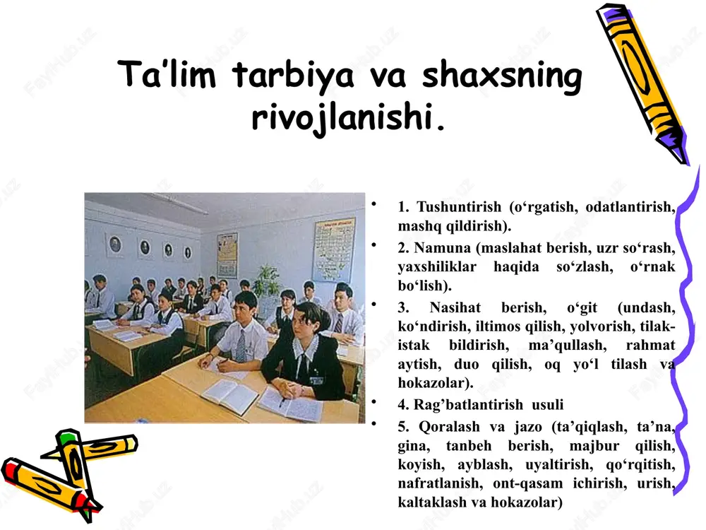 ta’lim tarbiya va shaxsning rivojlanishi — PPTX
