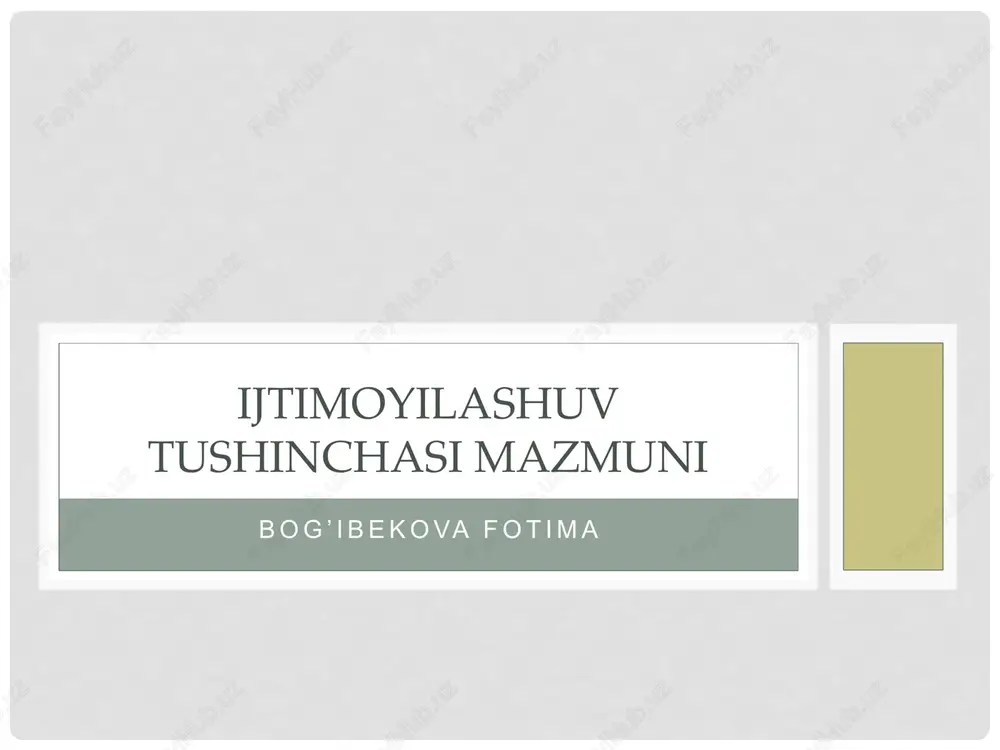 ijtimoiylashuv tushunchasi — PPTX