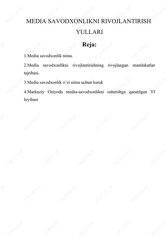 media savodxonlik — DOCX