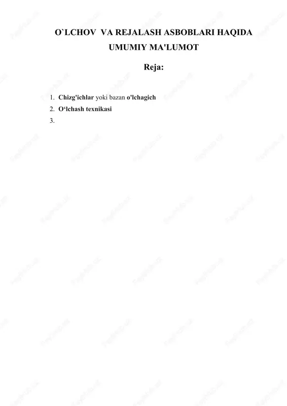 chizg'ichlaryoki bazano'lchagich — DOC