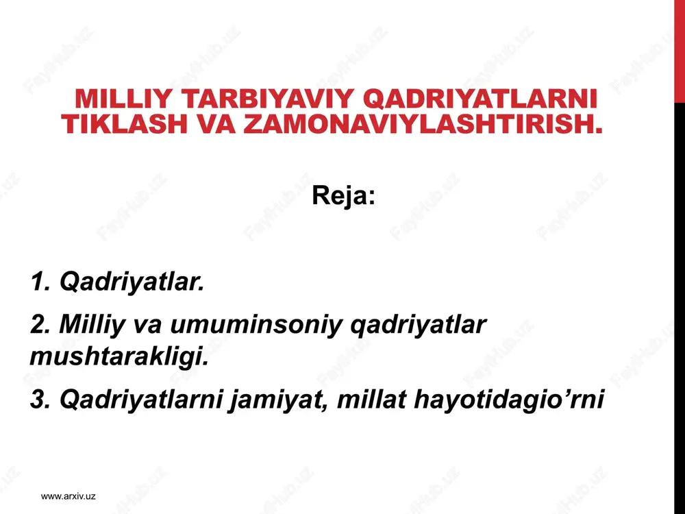 milliy tarbiyaviy qadriyatlar — PPTX