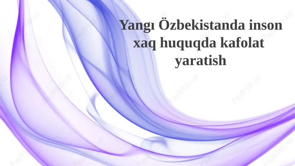 o'zbekistondagi hozirgi inson huquqlari vaziyati — PPTX