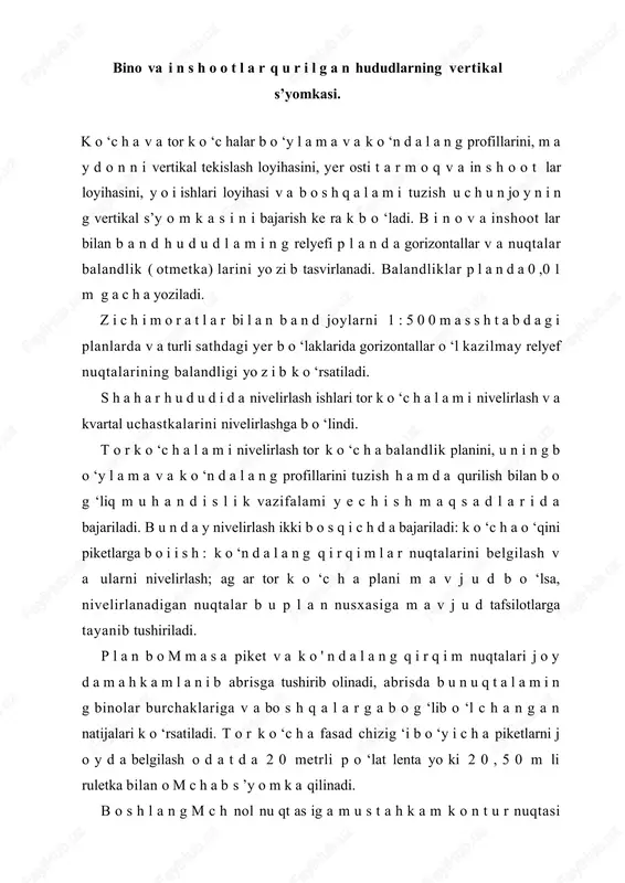 nivelirlash ishlari — DOCX