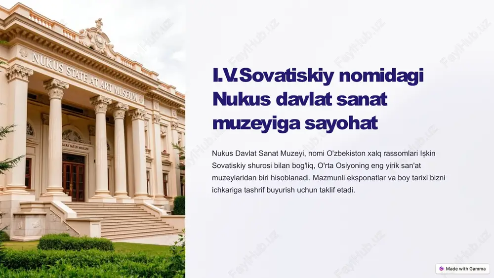 nukus davlat sanat muzeyi — PPTX