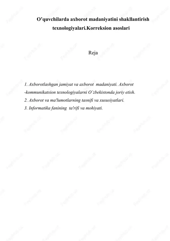 informatika va axborot texnologiyalari — DOC