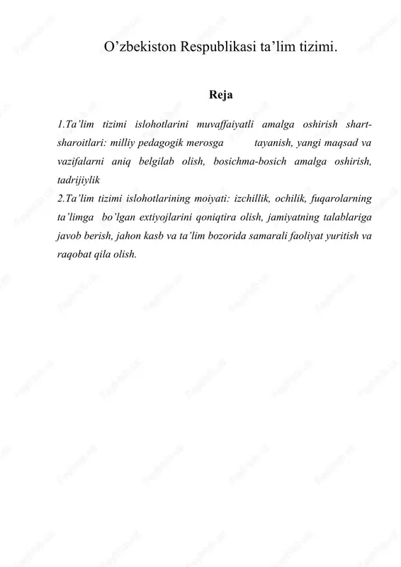 ta'lim tizimi — DOC