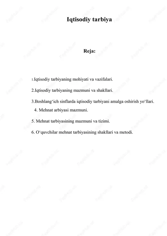 iqtisodiy tarbiya — DOC