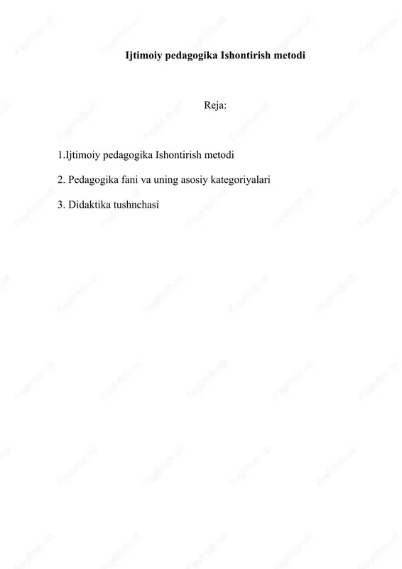 ijtimoiy pedagogika ishontirish metodi — DOCX