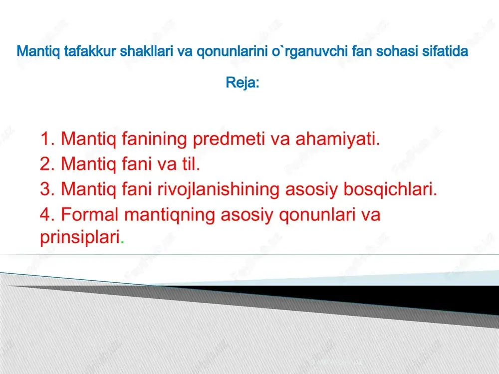 mantiqning ma'nosi — PPTX