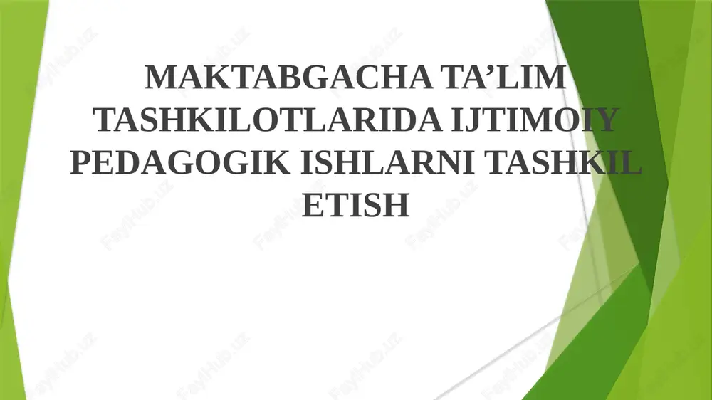 ijtimoiy pedagogik ishlar — PPTX