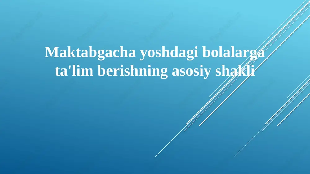 malakali maktabgacha ta'lim dasturlari — PPTX