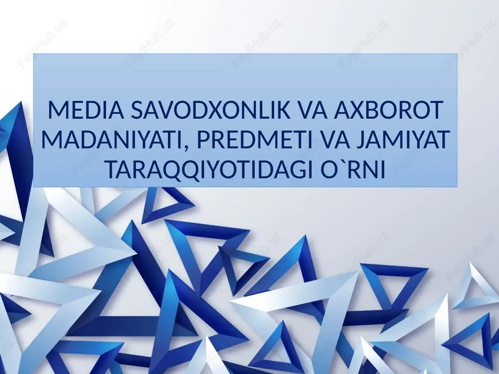 mediasavodxonlik — PPTX