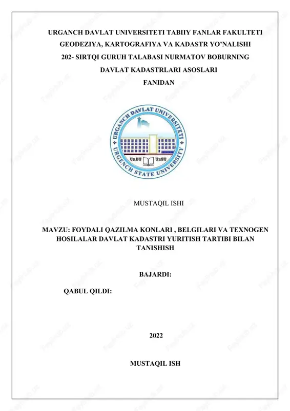 davlat kadastri yuritish tartibi — DOCX