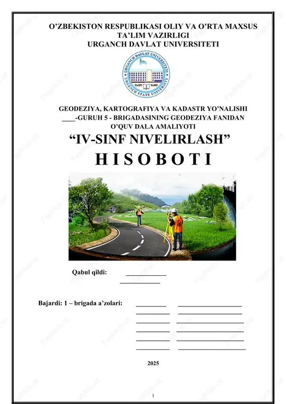 iv-sinf nivelirlash — DOCX