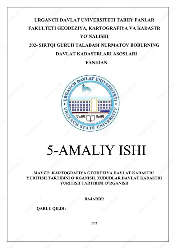 kartografiya-geodeziya davlat kadastri — DOCX