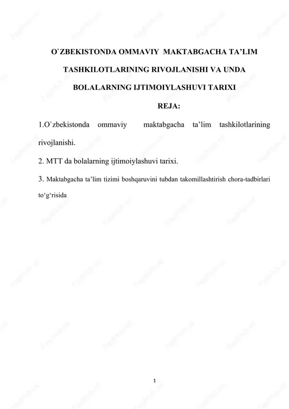 maktabgacha pedagogika — DOCX