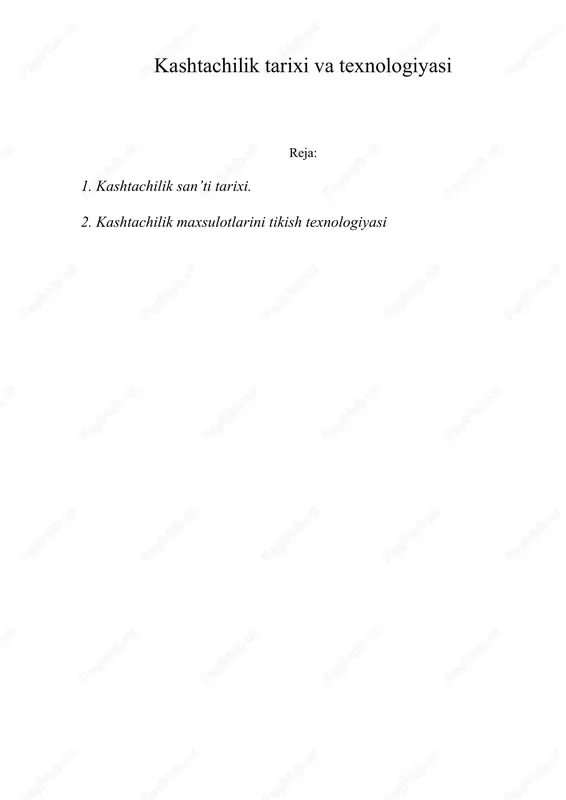 kashtachilik tarixi va texnologiyasi — DOC