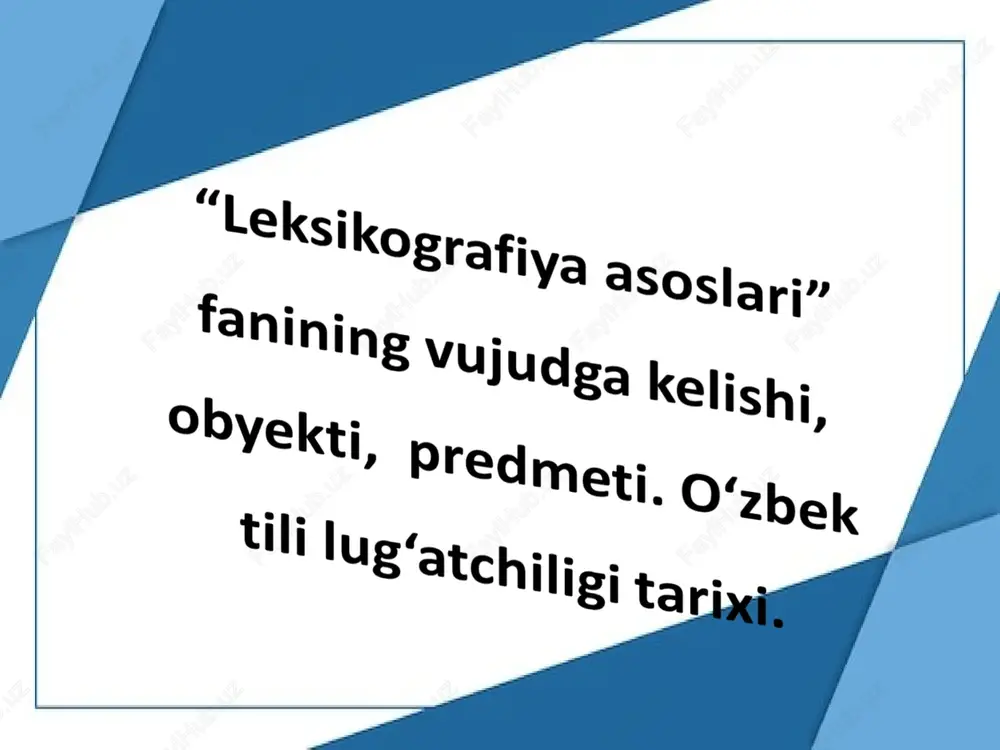 leksikologiya — PPT