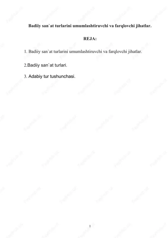badiiy san'at turlari — DOC