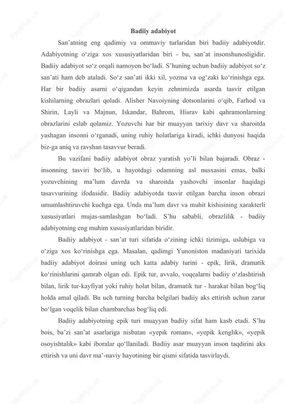 badiiy adabiyot — DOCX