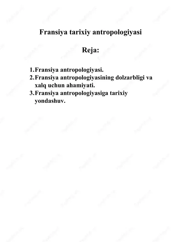 fransiya tarixiy antropologiyasi — DOC