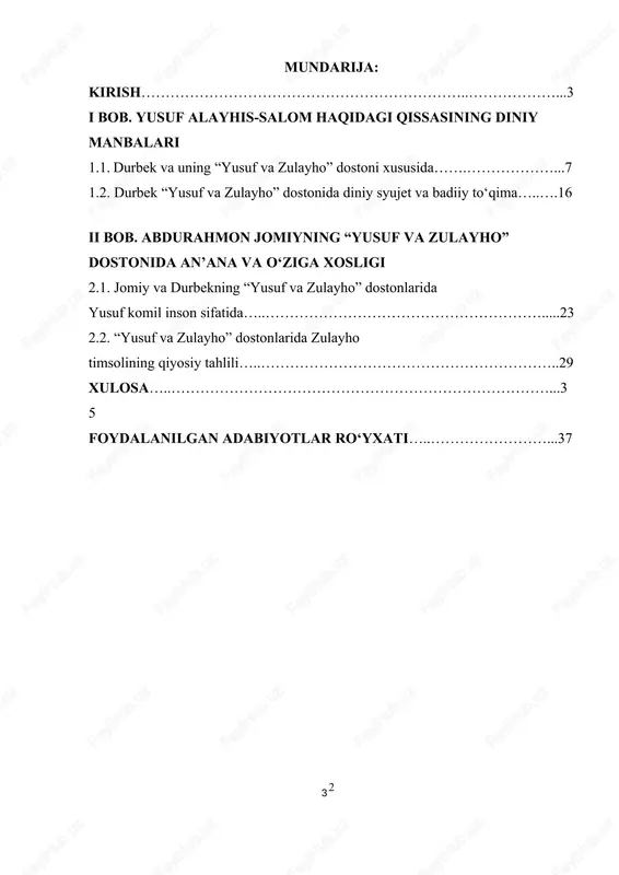 yusuf va zulayho — DOCX