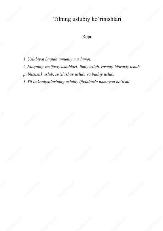 tilning uslubiy ko‘rinishlari — DOC