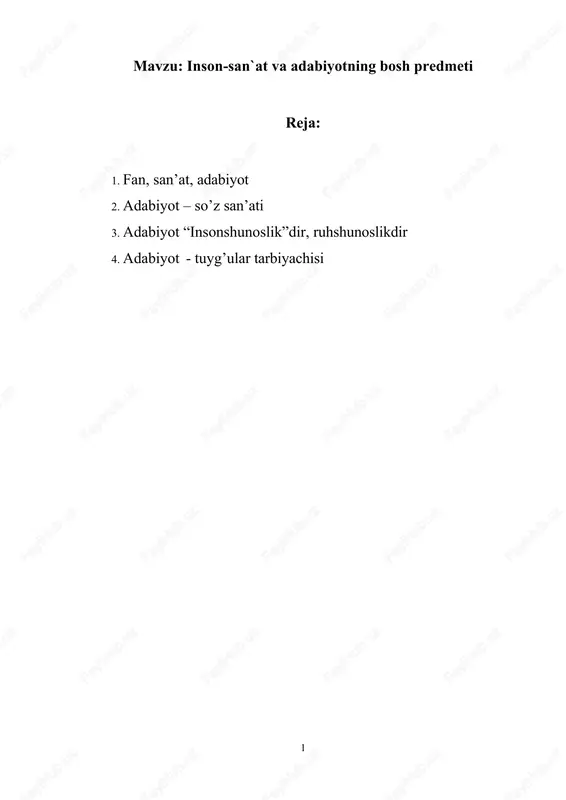 inson-san'at va adabiyot — DOCX