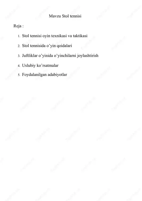stol tennisi — DOCX