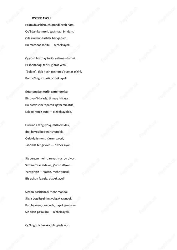 o‘zbek ayoli — DOCX