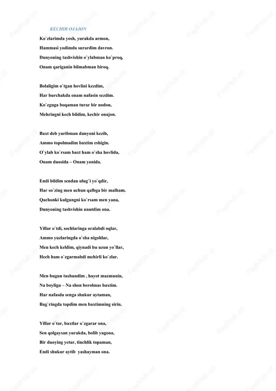 kechir ojajon — DOCX