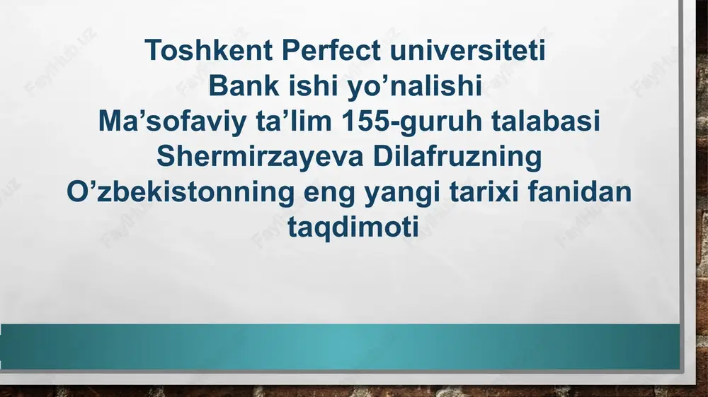 mustaqil o‘zbekiston respublikasining tashkil topishi va uning tarixiy ahamiyati — PPTX